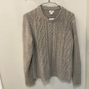 JCrew gray cable knit sweater NWT